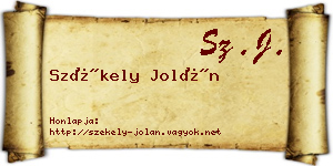 Székely Jolán névjegykártya